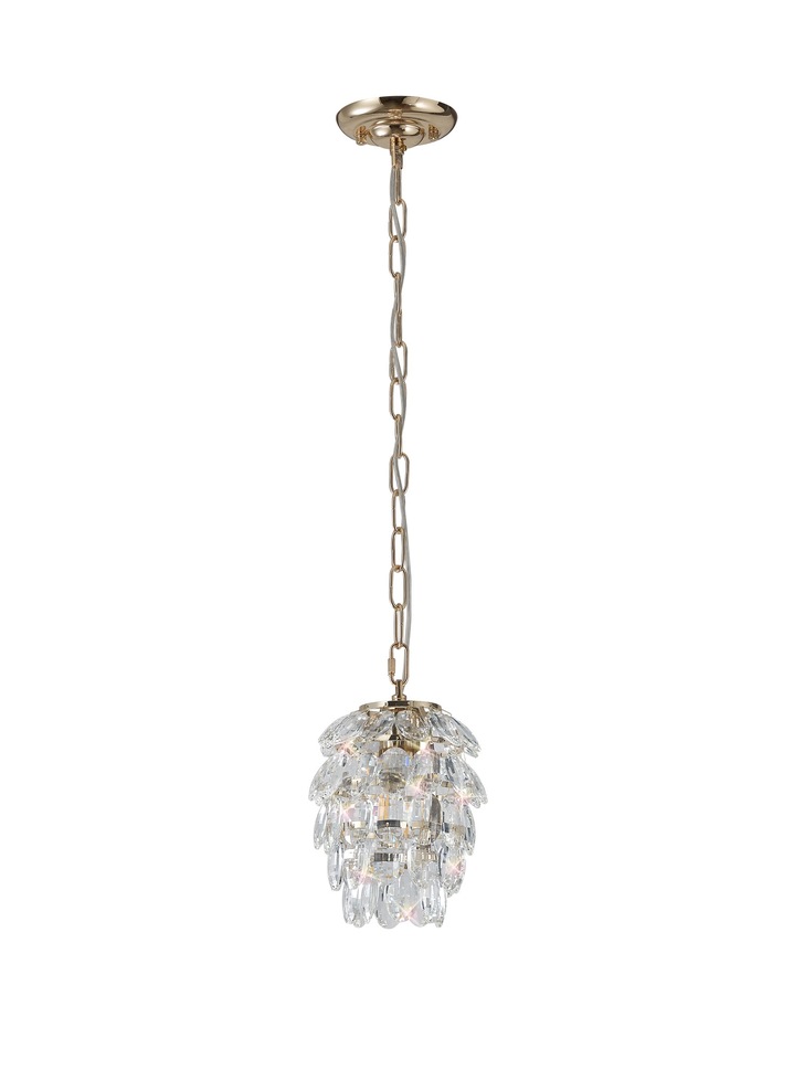 Diyas Coniston French Gold 1 Light Crystal Pendant - IL32839