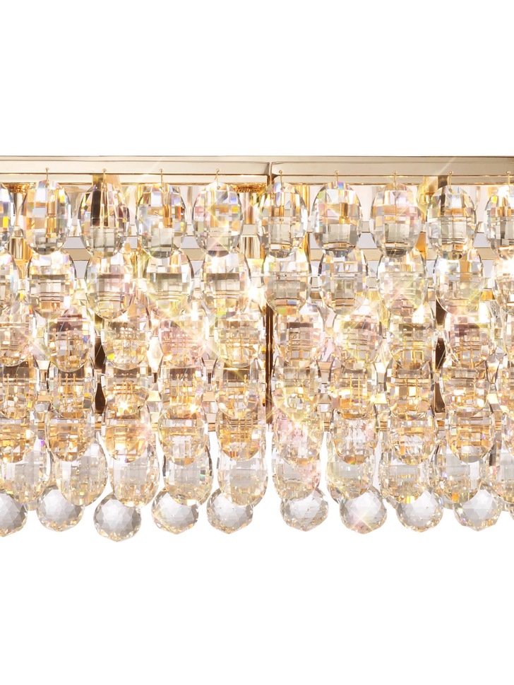 Diyas Coniston French Gold 14 Light Crystal Bar Pendant - IL32823