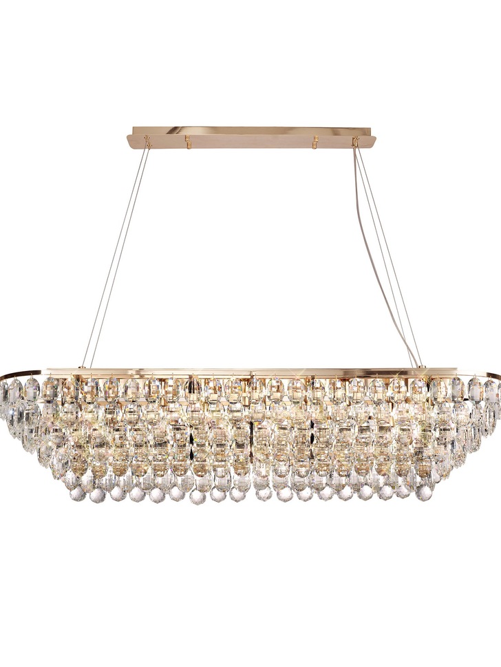 Diyas Coniston French Gold 14 Light Crystal Bar Pendant - IL32823