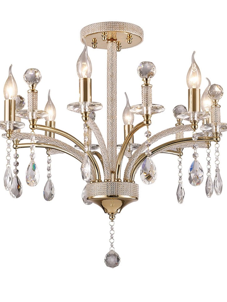 Diyas Fiore IL32366 French Gold 6 Light Crystal Chandelier