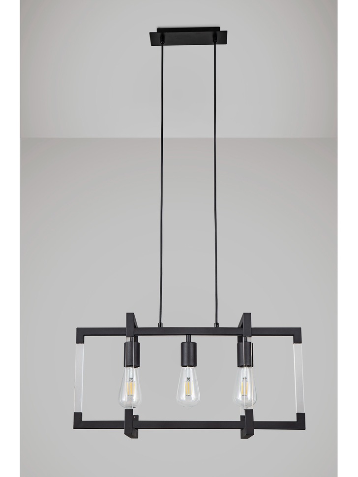 Diyas IL32785 Canto Rectangular 3 Light Linear Graphite Pendant