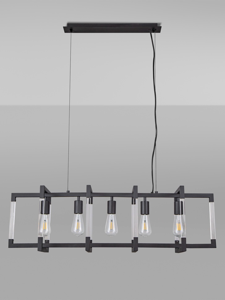 Diyas IL32785 Canto Rectangular 5 Light Linear Graphite Pendant