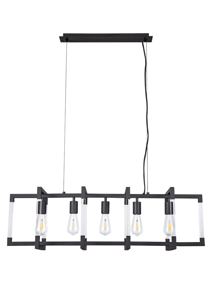 Diyas IL32785 Canto Rectangular 5 Light Linear Graphite Pendant