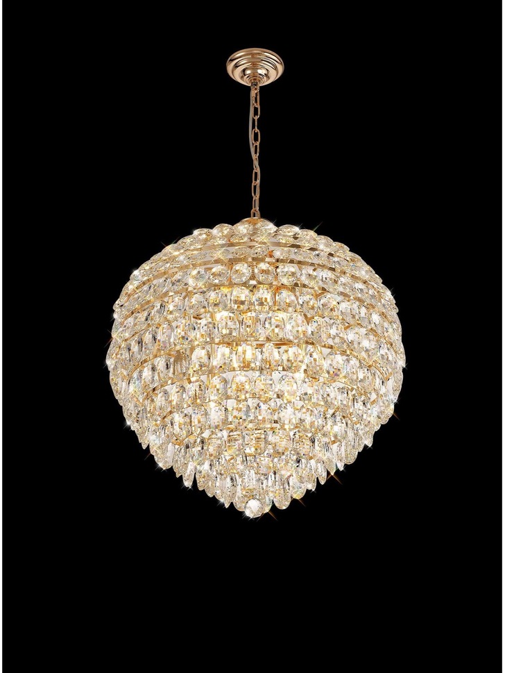 Diyas IL32810 Coniston French Gold 12 Light Crystal Pendant