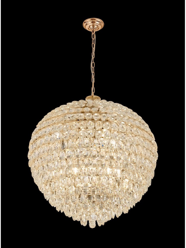 Diyas IL32811 Coniston French Gold 16 Light Crystal Pendant