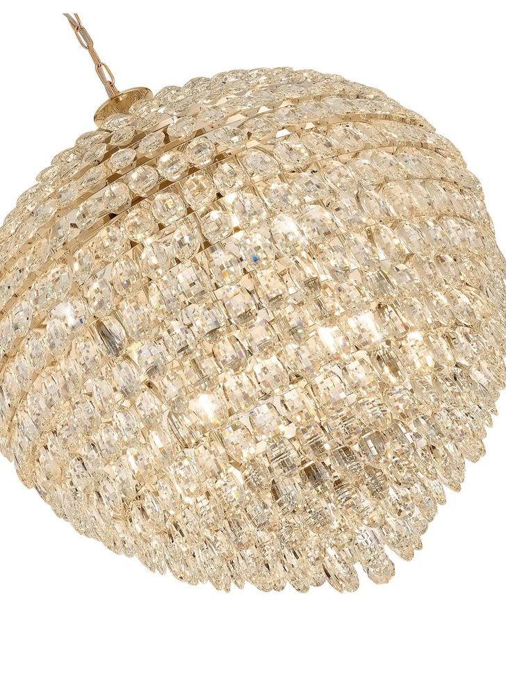 Diyas IL32811 Coniston French Gold 16 Light Crystal Pendant