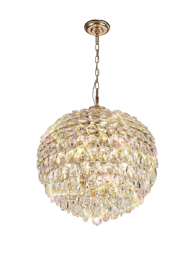 Diyas IL32805 Coniston French Gold 9 Light Crystal Pendant