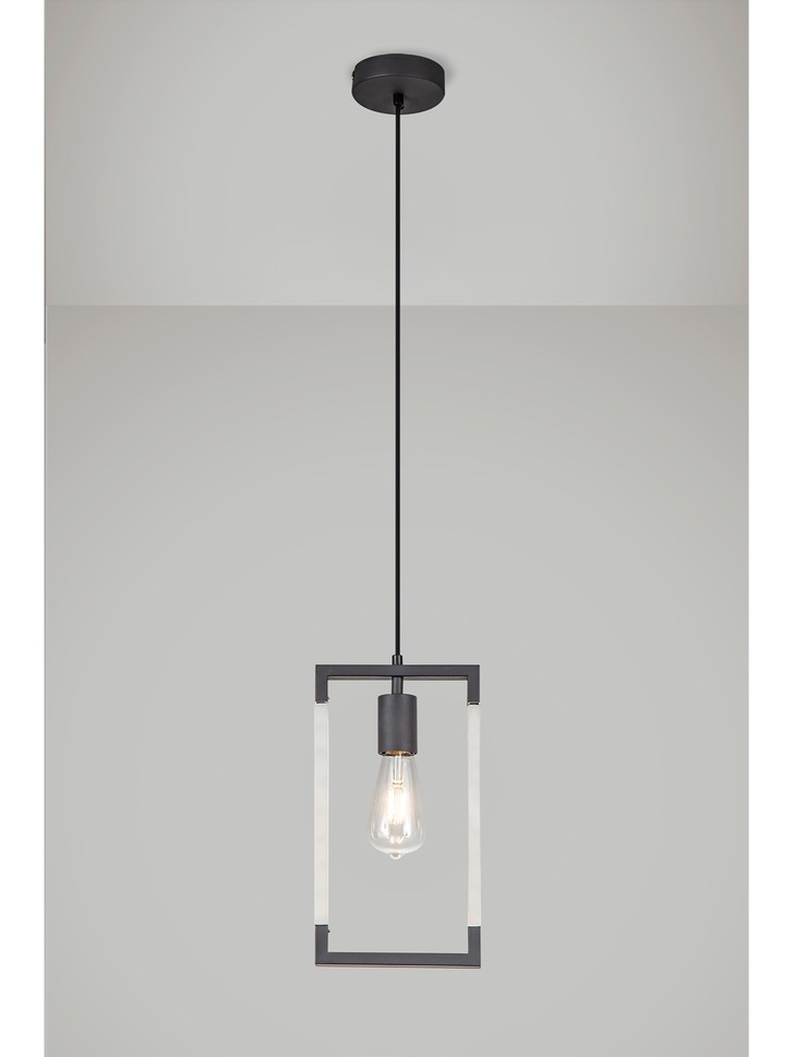 Diyas IL32855 Canto Rectangular Graphite Single Pendant