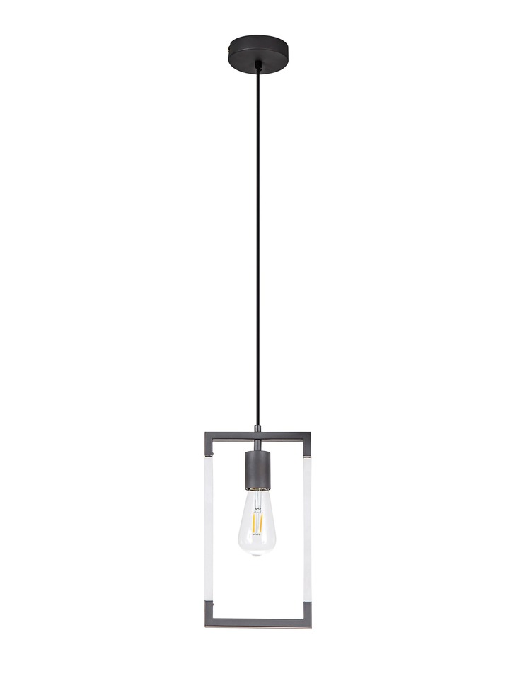 Diyas IL32855 Canto Rectangular Graphite Single Pendant