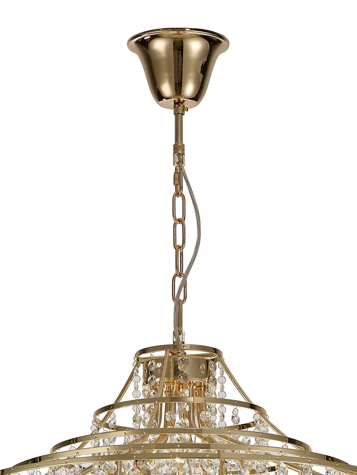 Diyas Inina IL32775 French Gold 9 Light Crystal Pendant