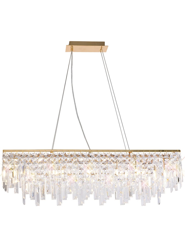 Diyas Maddison French Gold 6 Light Crystal Bar Pendant - IL31815