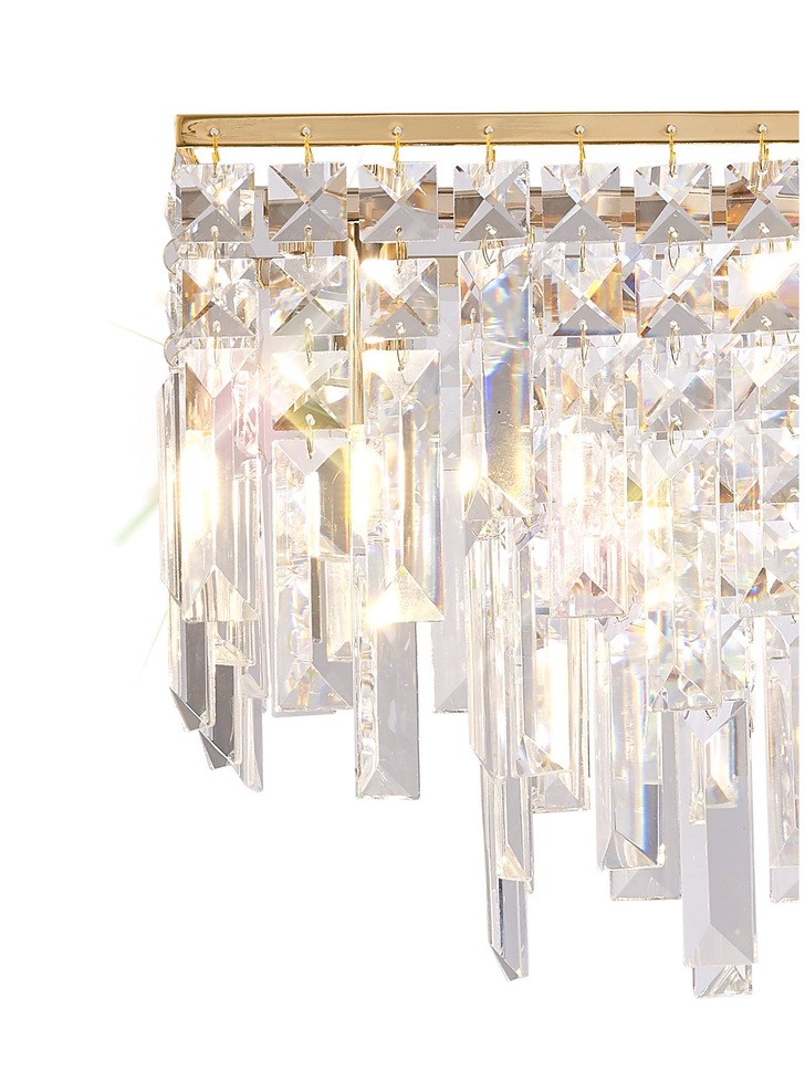 Diyas Maddison French Gold 6 Light Crystal Bar Pendant - IL31815