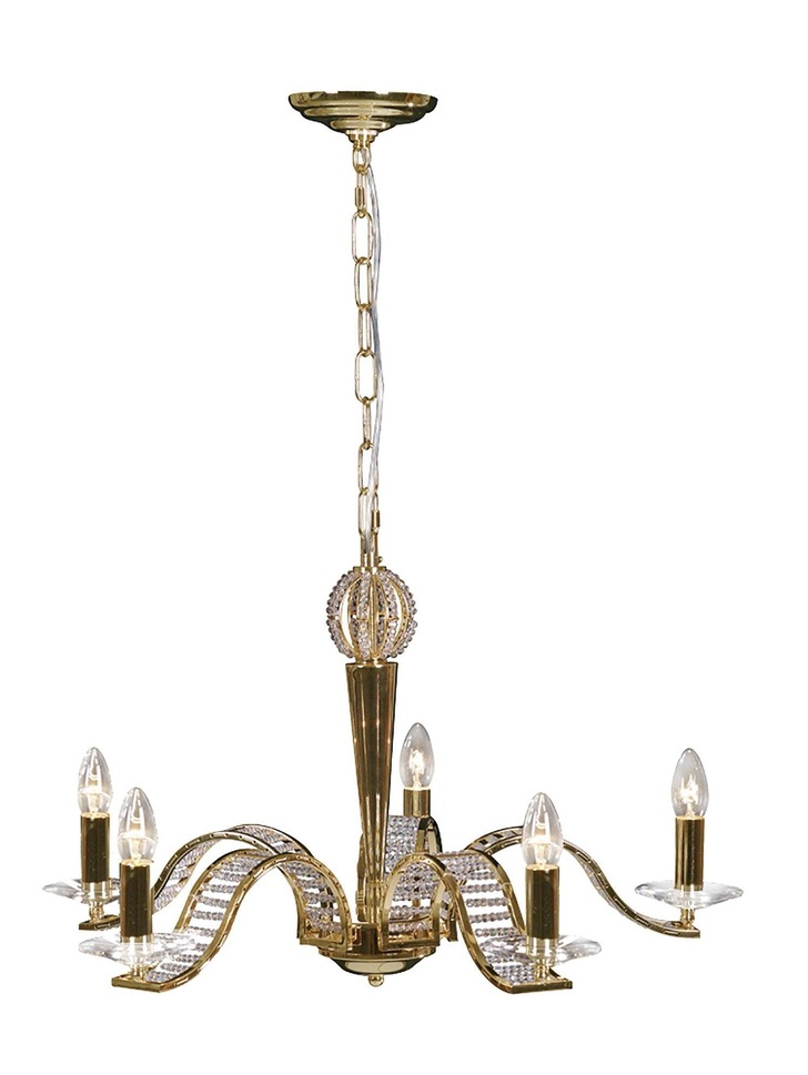 Diyas Niobe IL30445 French Gold 5 Light Crystal Chandelier