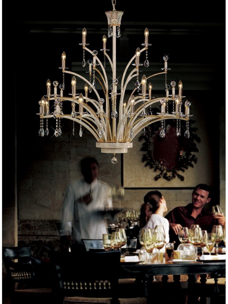 Diyas Orlando IL30390 French Gold 21 Light Crystal Chandelier