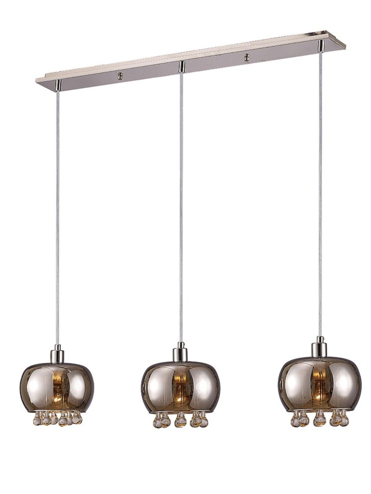 Diyas Pandora IL31602 Polished Chrome 3 Light Linear Bar Pendant