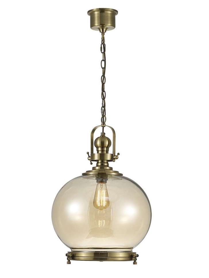 Diyas Riley IL31598 Antique Brass Large Ball Single Pendant