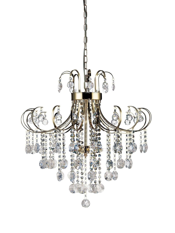 Diyas Rosina IL32055 French Gold 6 Light Crystal Chandelier