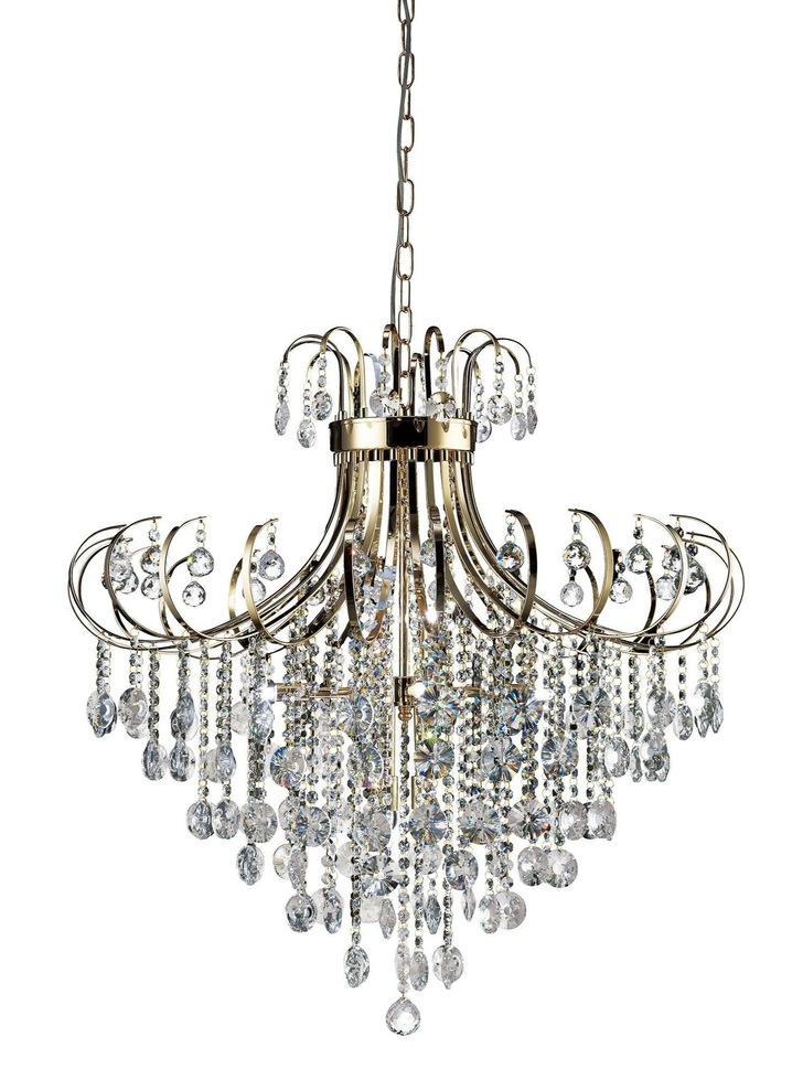 Diyas Rosina IL32058 French Gold 8 Light Crystal Chandelier