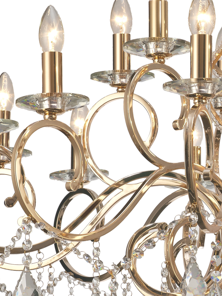 Diyas Torino IL303212+6 French Gold 18 Light Crystal Chandelier