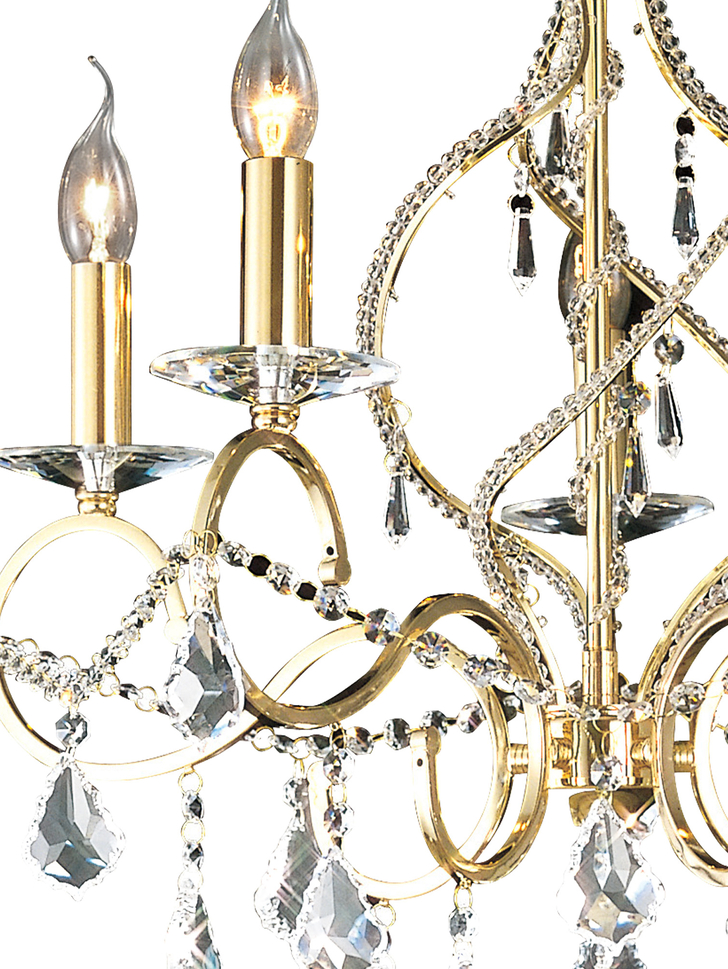 Diyas Torino IL30325 French Gold 5 Light Crystal Chandelier