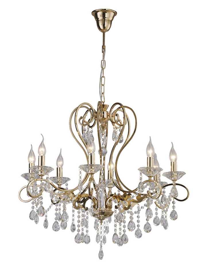 Diyas Vela IL32068 French Gold 8 Light Crystal Chandelier