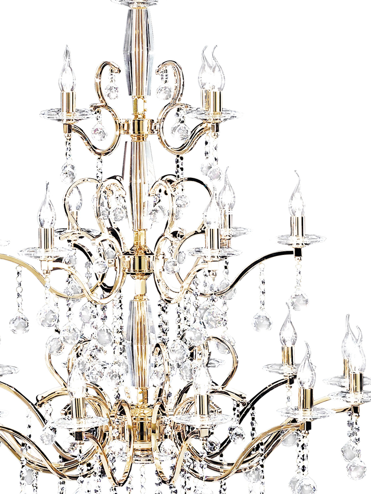 Diyas Zinta IL30226+4+12 French Gold 22 Light Crystal Chandelier