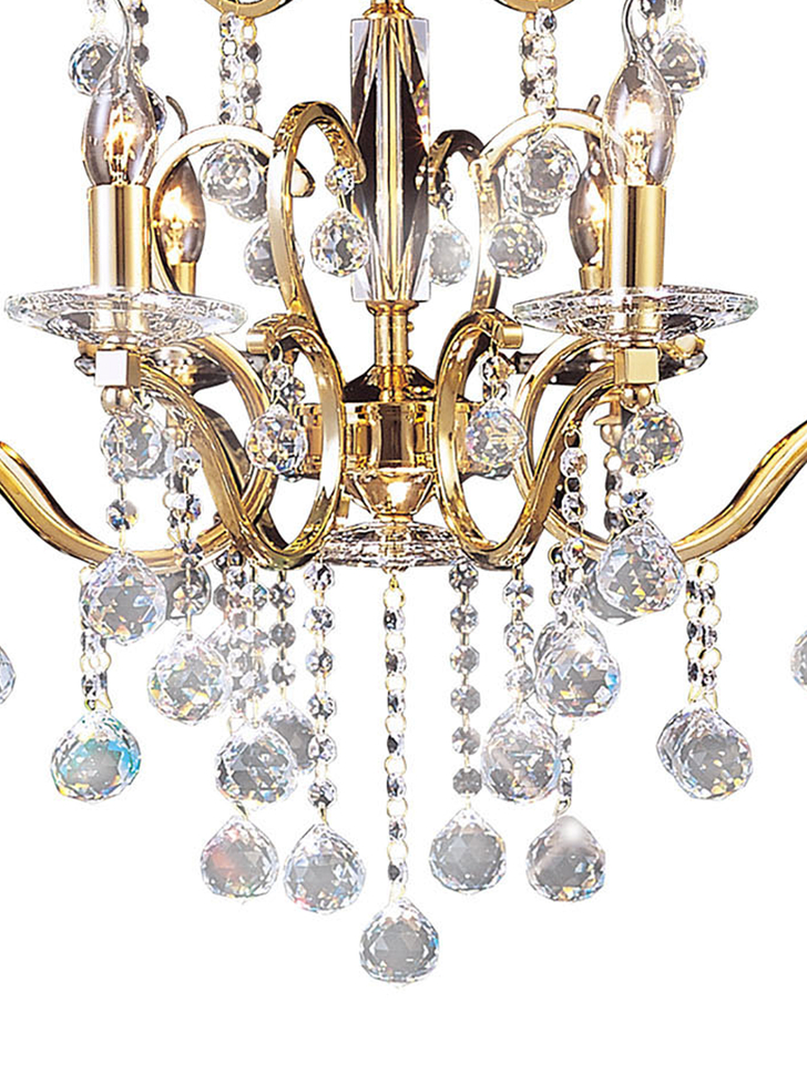 Diyas Zinta IL30228+4 French Gold 12 Light Crystal Chandelier