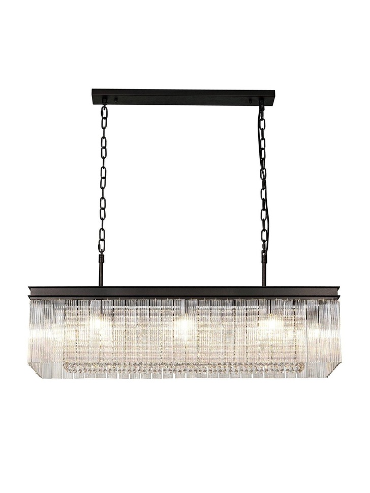 Idolite Alaska Brown Oxide Finish 11 Light Linear Bar Pendant