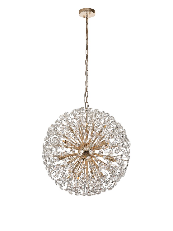 Idolite Alborz French Gold 16 Light Crystal Sphere Pendant