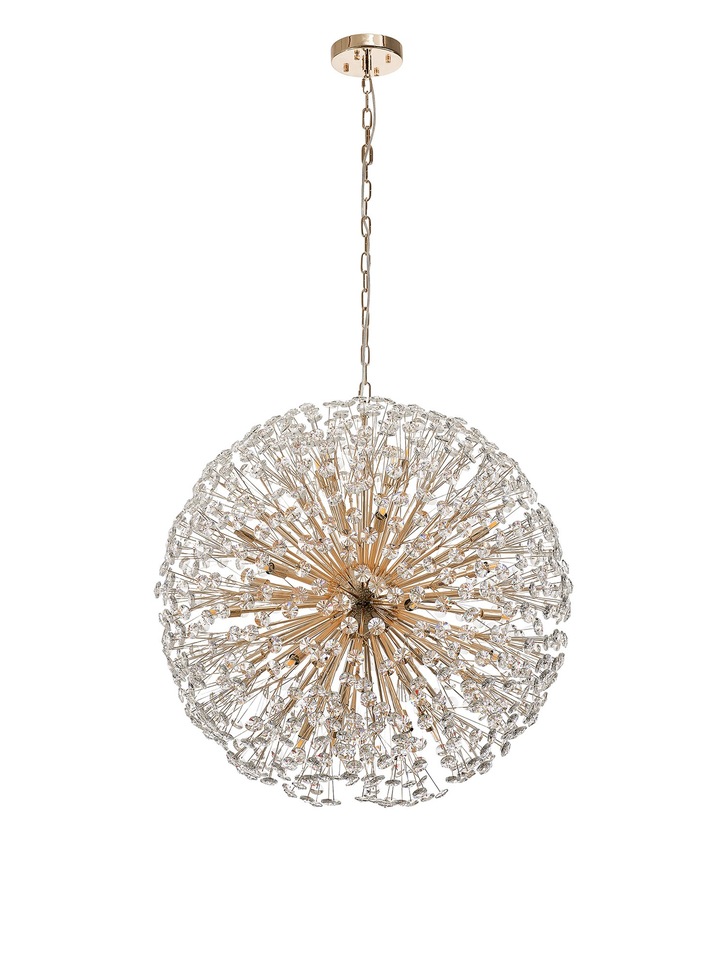 Idolite Alborz French Gold 24 Light Crystal Sphere Pendant