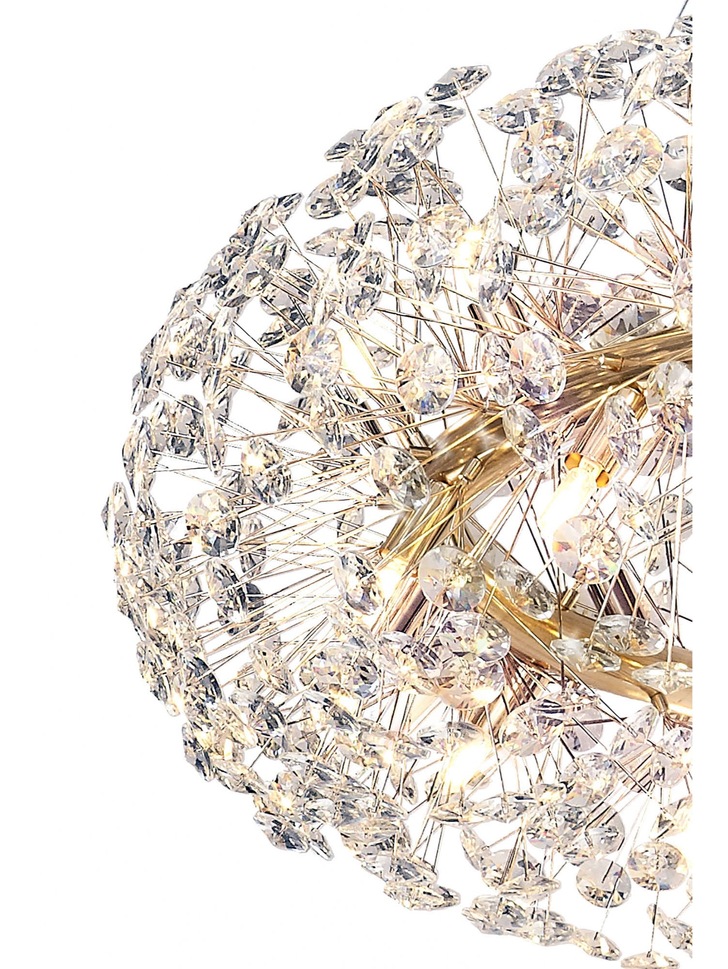 Idolite Alborz French Gold 36 Light Round Crystal Pendant Light