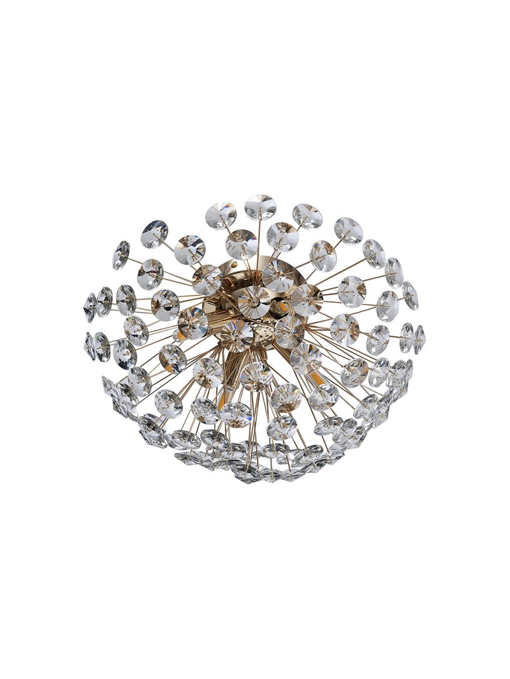 Idolite Alborz French Gold 4 Light Flush Crystal Ceiling Light