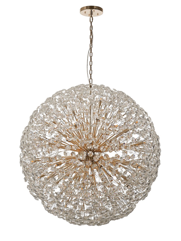 Idolite Alborz French Gold 64 Light Crystal Sphere Pendant