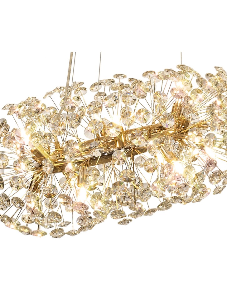 Idolite Alborz French Gold 74 Light 3 Tier Crystal Pendant Light