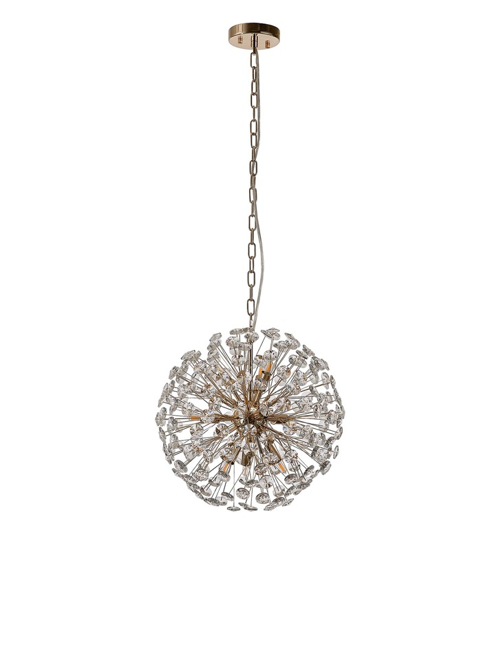 Idolite Alborz French Gold 9 Light Crystal Sphere Pendant