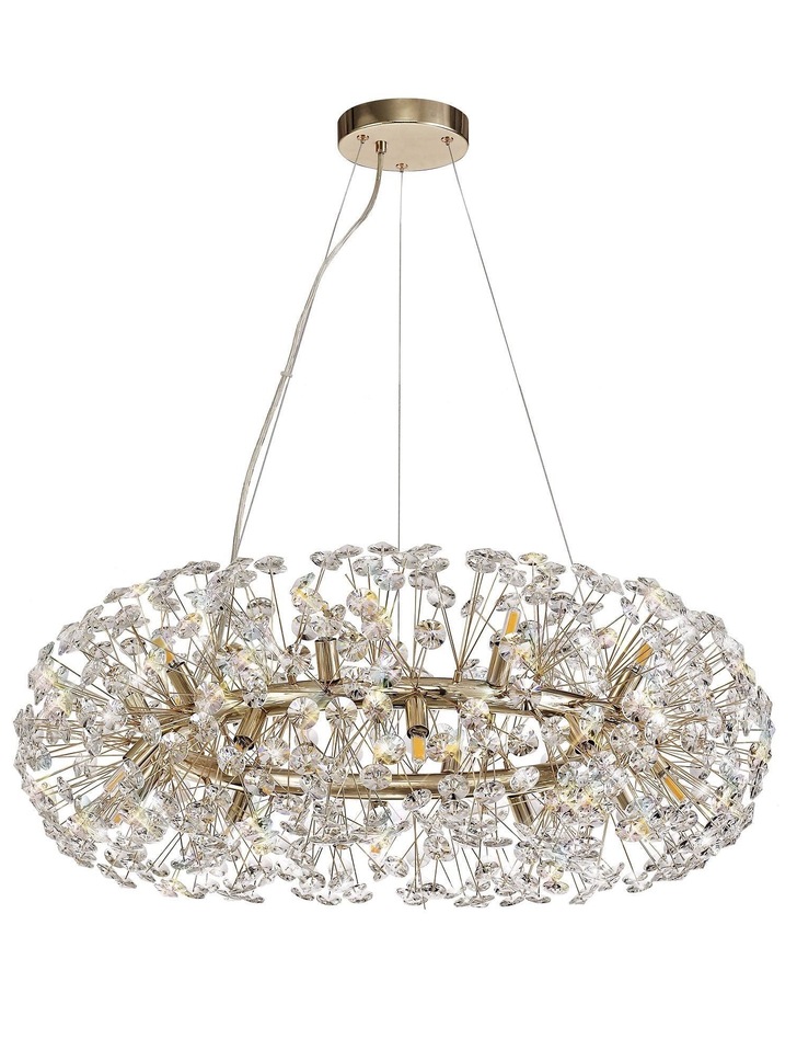 Idolite Alborz French Gold Finish 20 Light Crystal Pendant