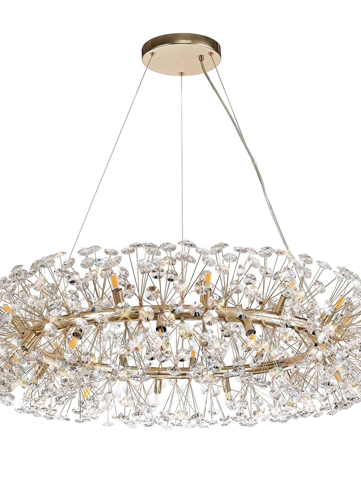 Idolite Alborz French Gold Finish 26 Light Crystal Pendant