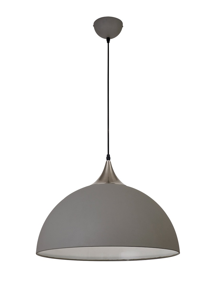 Idolite Alperton Sand Grey/Satin Nickel Large Single Pendant Light