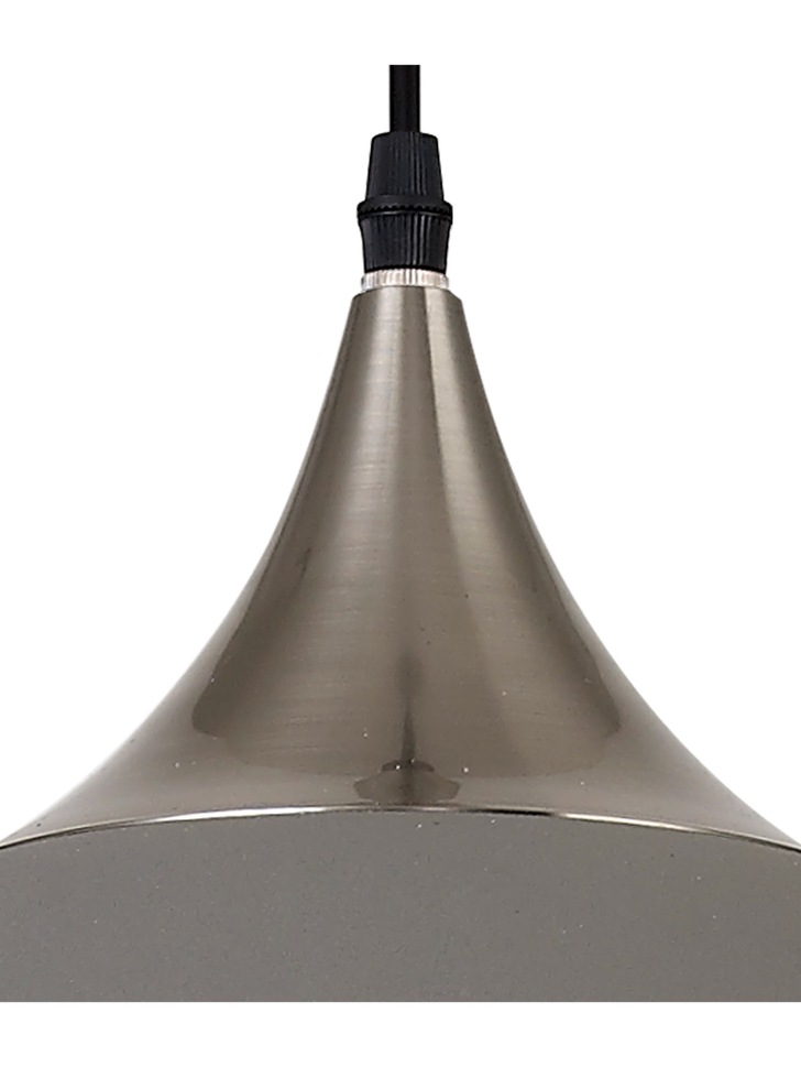 Idolite Alperton Sand Grey/Satin Nickel Large Single Pendant Light