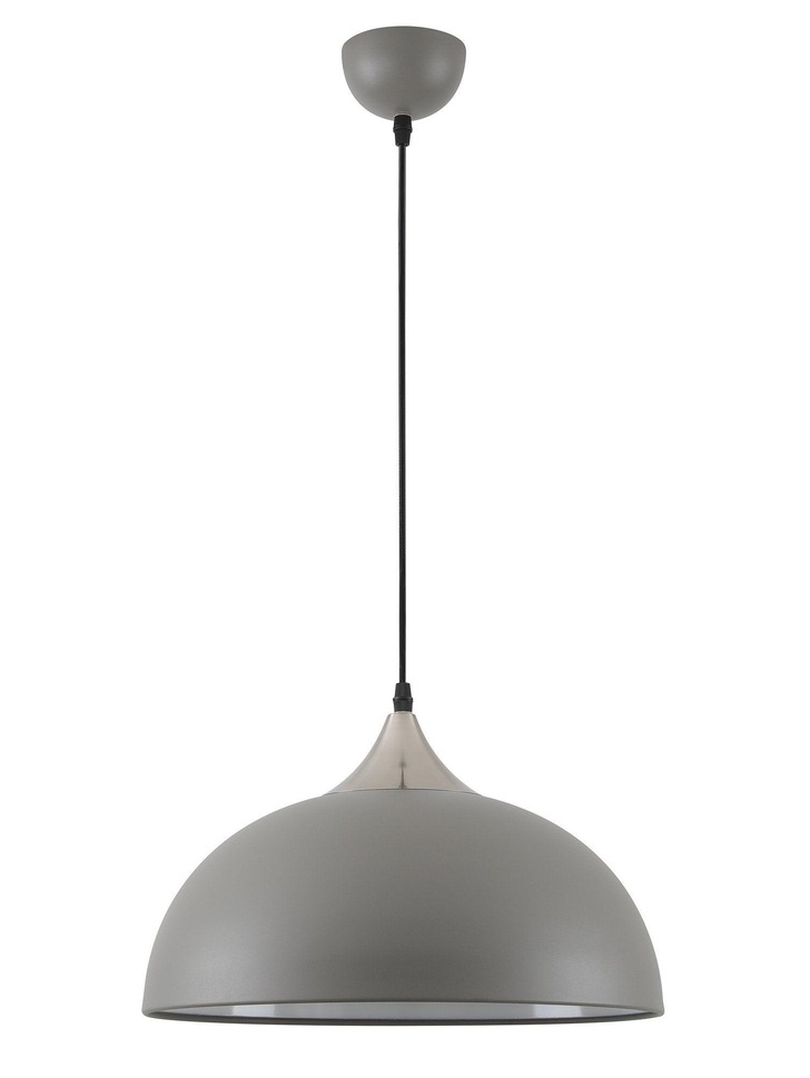 Idolite Alperton Sand Grey/Satin Nickel/White Single Pendant