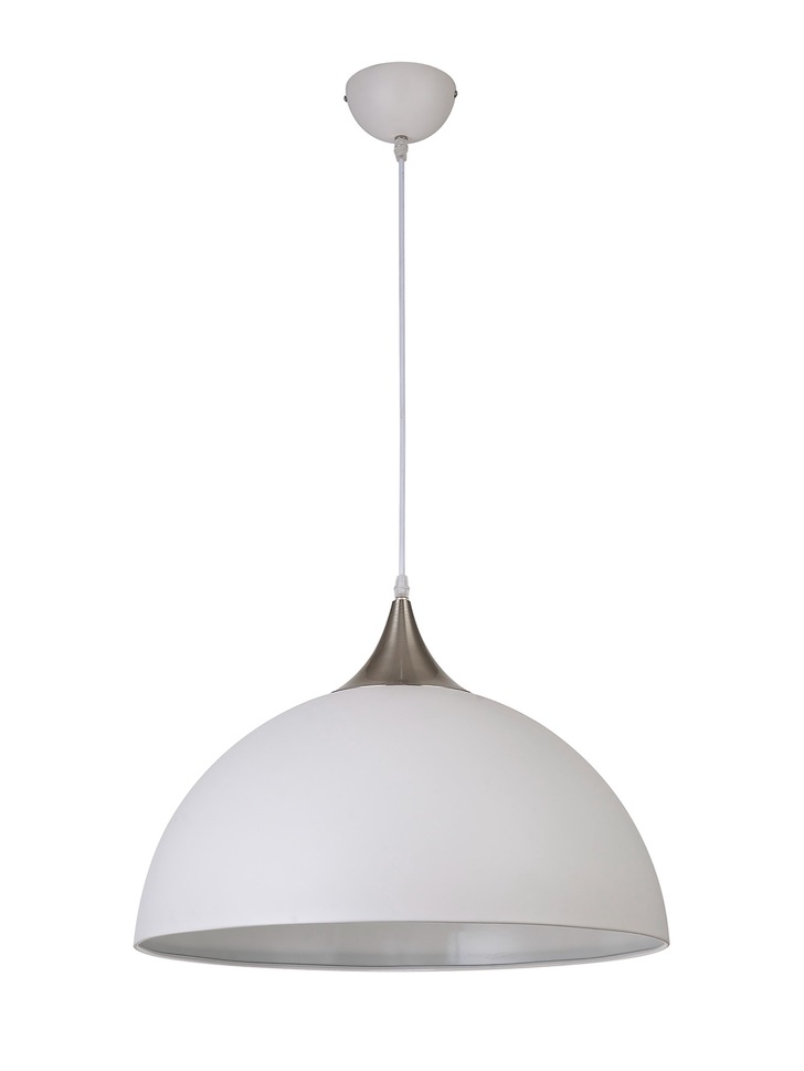 Idolite Alperton Sand White/Satin Nickel Large Single Pendant Light