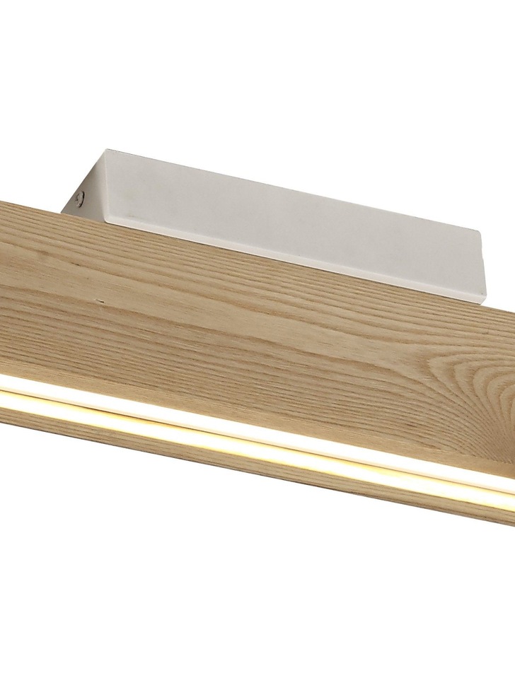 Idolite Angel Medium Oak/Sand White/Frosted Flush Led Ceiling Light - 3000K