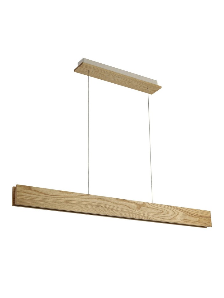 Idolite Angel Medium Oak/Sand White/Frosted Led Linear Pendant - 3000K