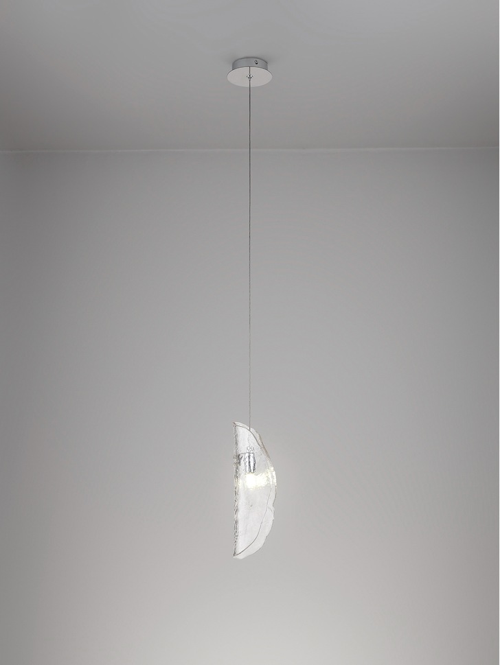 Idolite Bangeta Polished Chrome Single Pendant Light Complete With Clear Glass