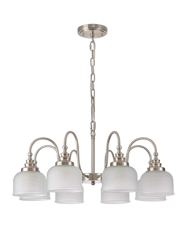 Idolite Burns Polished Nickel Large 2 Light Wall Light Complete With Champagne Glass Rods