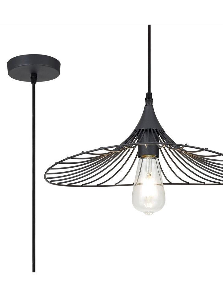 Idolite Cecilia Graphite Finish Single Pendant Light