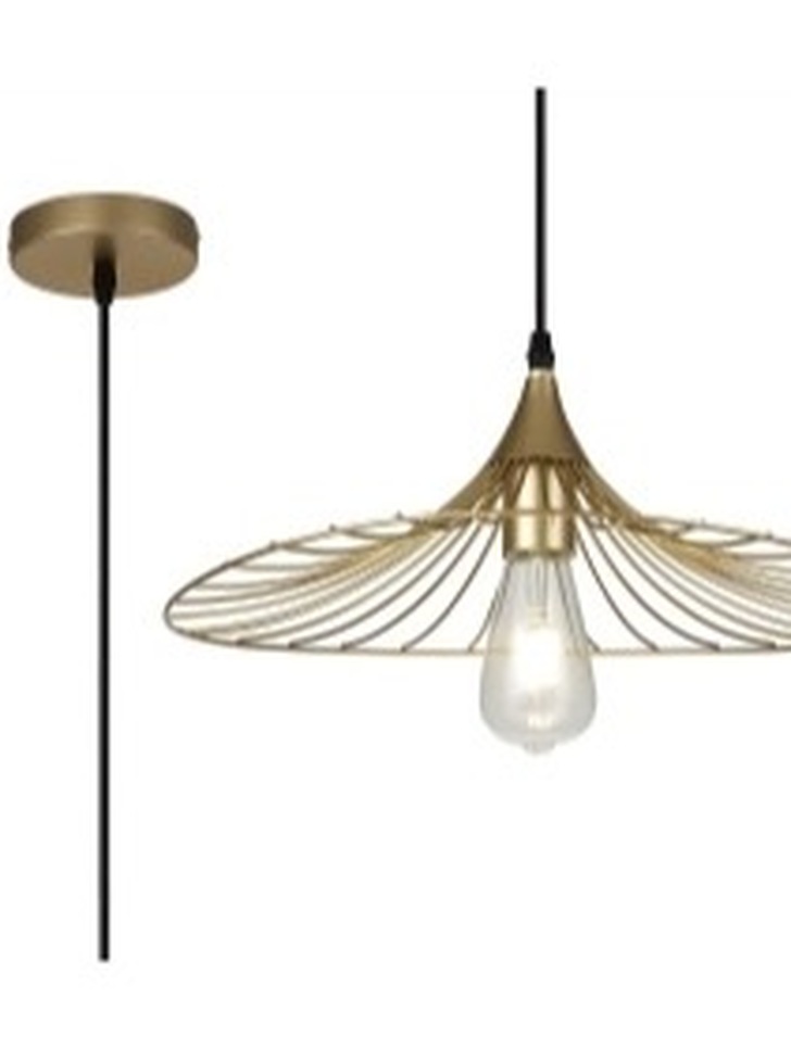 Idolite Cecilia Panited Gold Finish Single Pendant Light