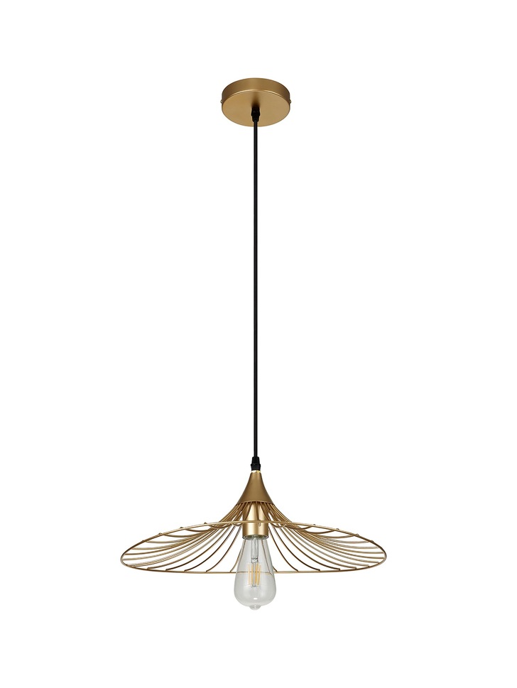 Idolite Cecilia Panited Gold Finish Single Pendant Light