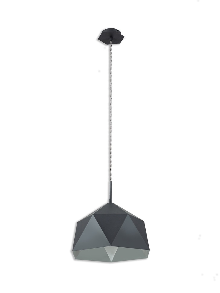 Idolite Celeste Graphite Finish Single Pendant Light C/W White Inner