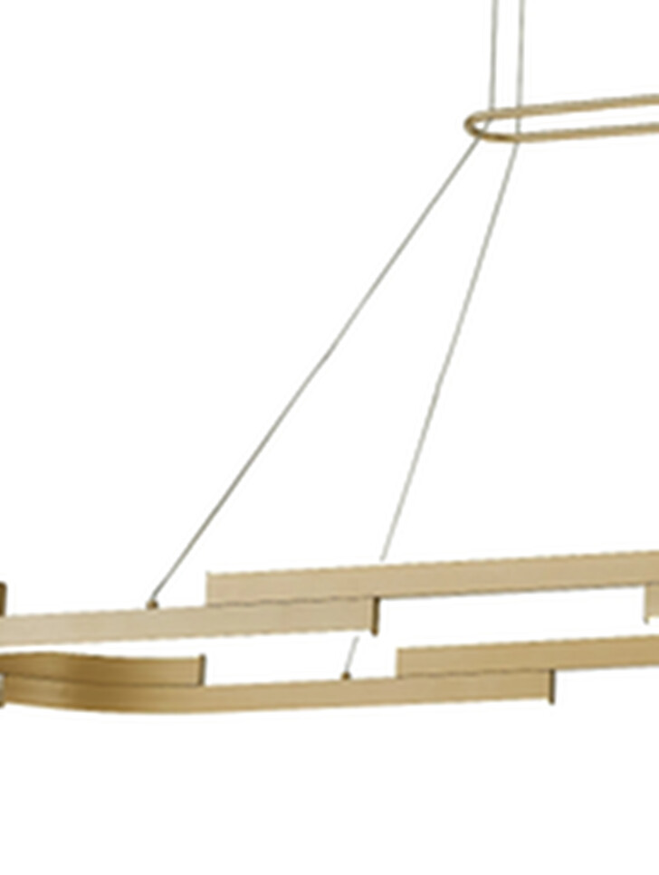 Idolite Chislett 1.2M Linear Island Pendant Light In Sand Gold - 3 Step Dimming - 3500K